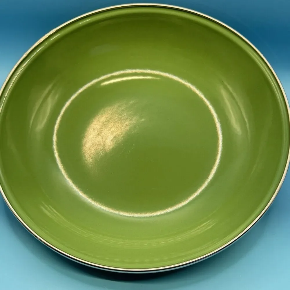 Pioneer Woman Floral Enamel Casserole Pot w Lid Green Blue Yellow Roses 2813JOC